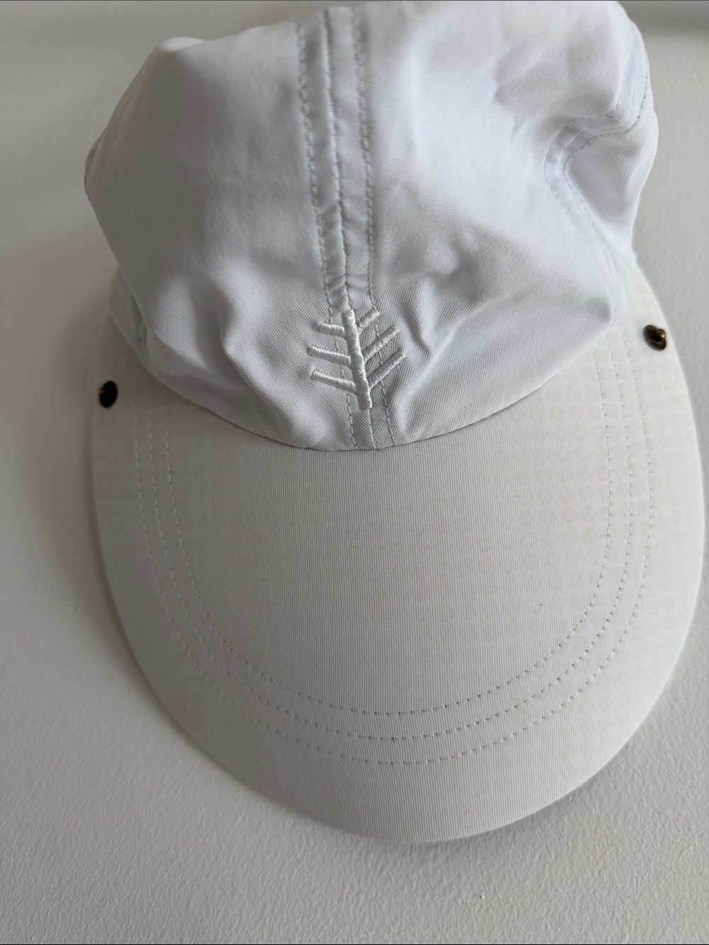 Coolibar White long brim spf Cap